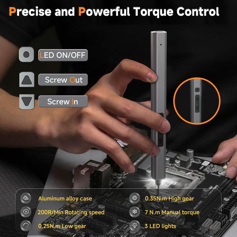 154 in 1 Precision Electric Screwdriver Set with 120 Magnetic Screw Driver Bits Cordless Type-C Professional Repair Tool Kit