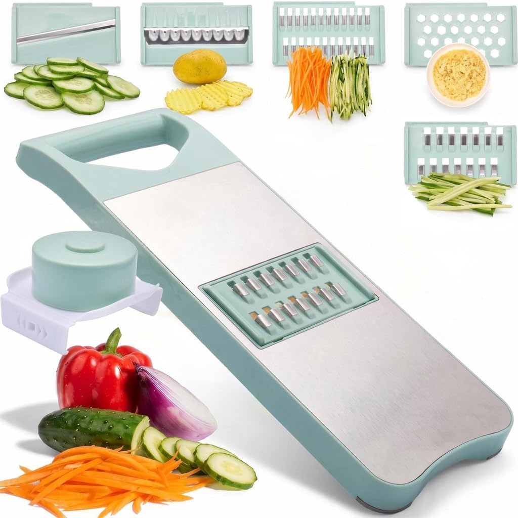 

Slicer for Kitchen with Slide-On Hand Guard - Vegetable Chopper, Potato/Onion/Garlic Slicer, Kit United States