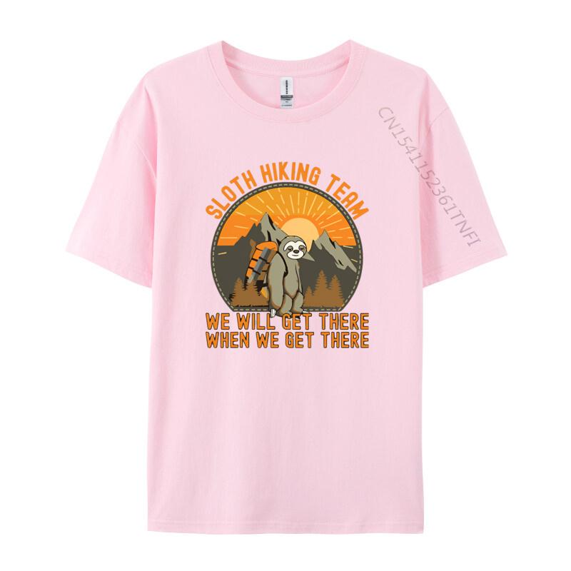 Retro Sloth Hiking Team We Will Get There Tshirt Graphic TShirt Normal High Quality Men Tops Tees Normal Cotton