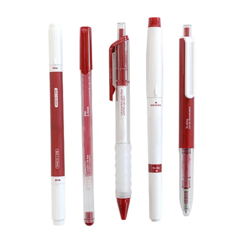 5Pcs Noise Free Retractable Gel Pen Fast Dry Ink Non Smudge Writing Pen Comfortable Handle For Students Professional
