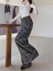 Damen Winterjeans mit hoher Taille und weitem Bein in Camouflage