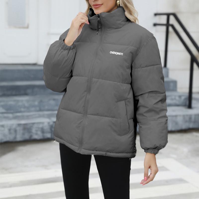 Plus Size Women's Warm Jacket Solid Color Loose Top