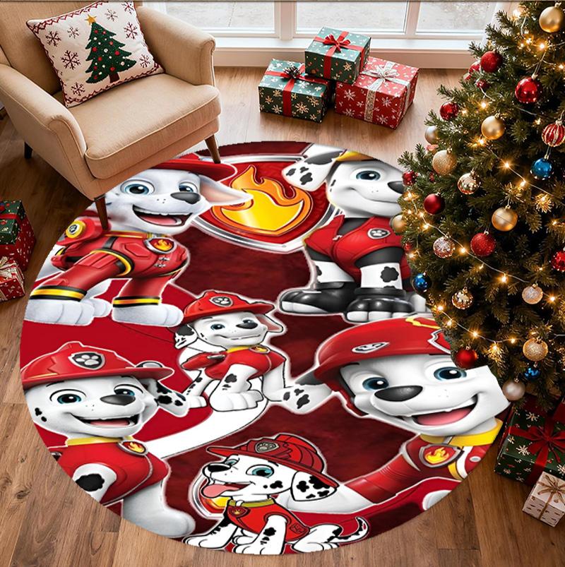 PAW Patrol Pattern Round Rug, Indoor/Outdoor Mat, for Picnic, Gameroom, Bedroom, Office, Living Room, Home Decor Carpet, Birthday Gift