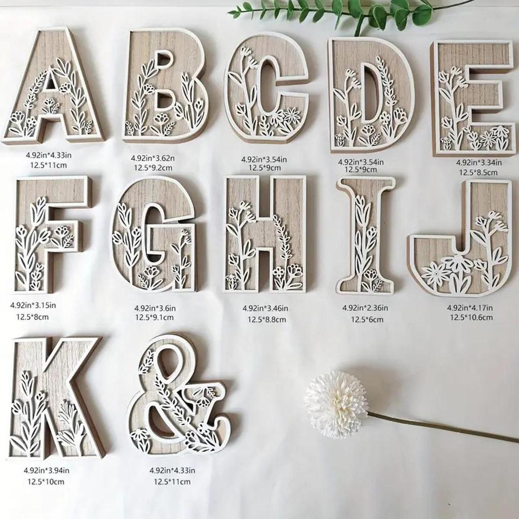 Estatua de Letras Inglesas Decoración Creativa para el Hogar Artesanía Mesa Escultura de Madera Artística para Sala de Estar Hotel Estantería Dormitorio Chimenea