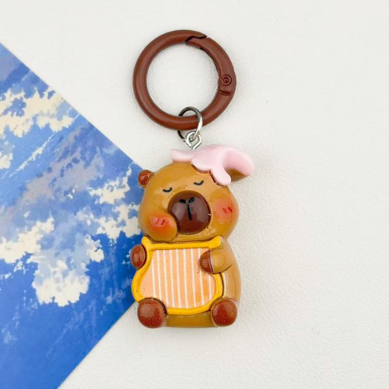 DIY Cute Capybara Keychain: Resin Toy Pendant for Backpacks & Gifts