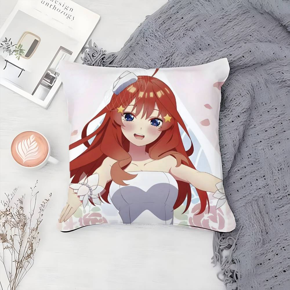 

T-The Quintessential Quintuplets-MT Nakano Pillow Case Printing Pillowcase Living Room Sofa Cushion Cover Bedroom Room Decor 12x12Inch