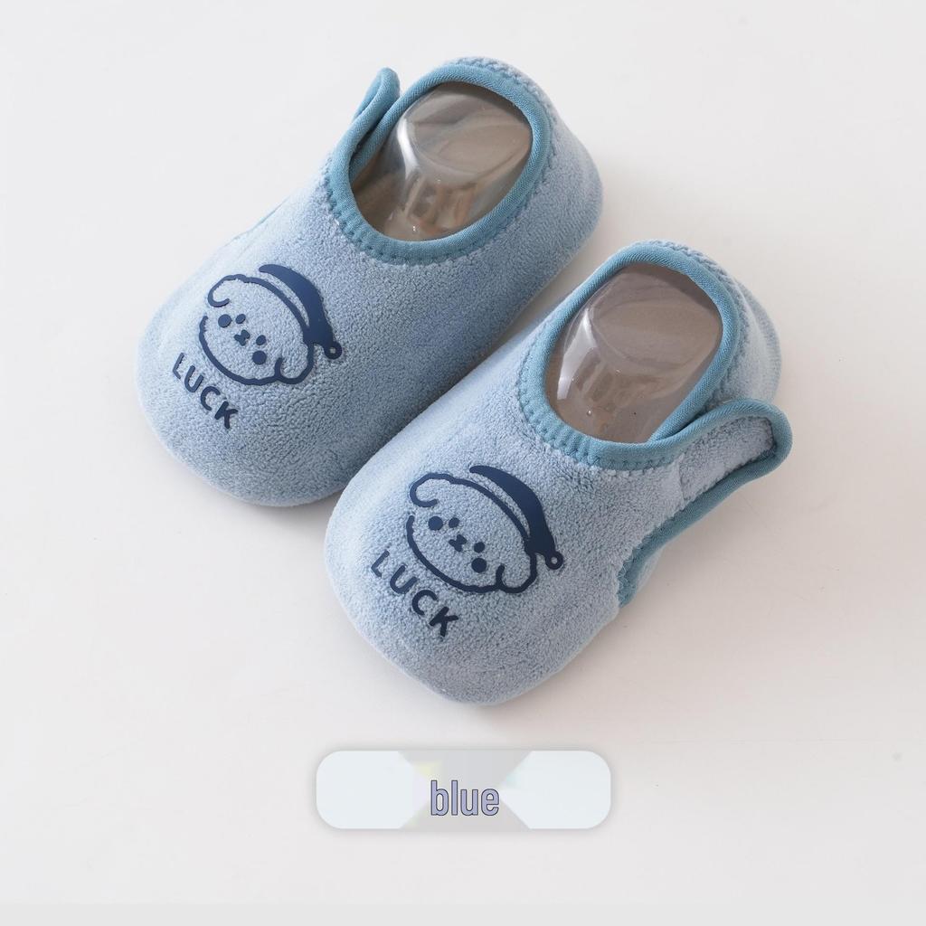2025 Autumn/Winter Fleece-lined Non-slip Velcro Baby Walking Socks & Indoor Shoes