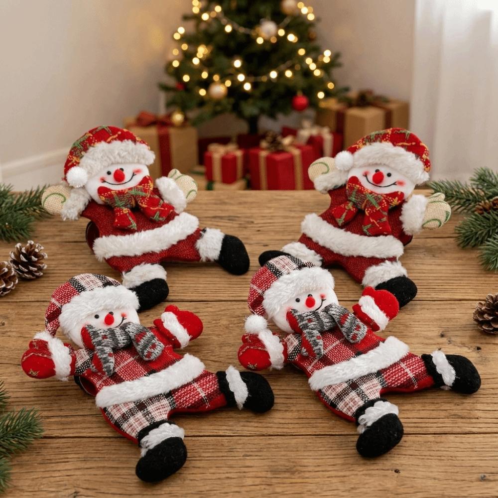 2pcs/set Felt Snowman Curtain Holder Cartoon Doll Window Curtain Fastener New Year