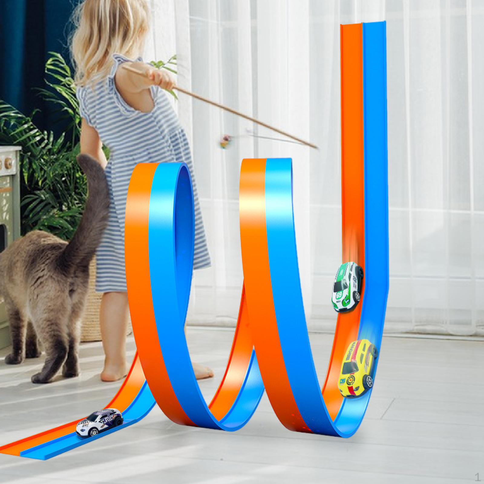 

Flexible Race Track Children Toy Fun with 4 Mini Diecast Cars for Ages 3 up