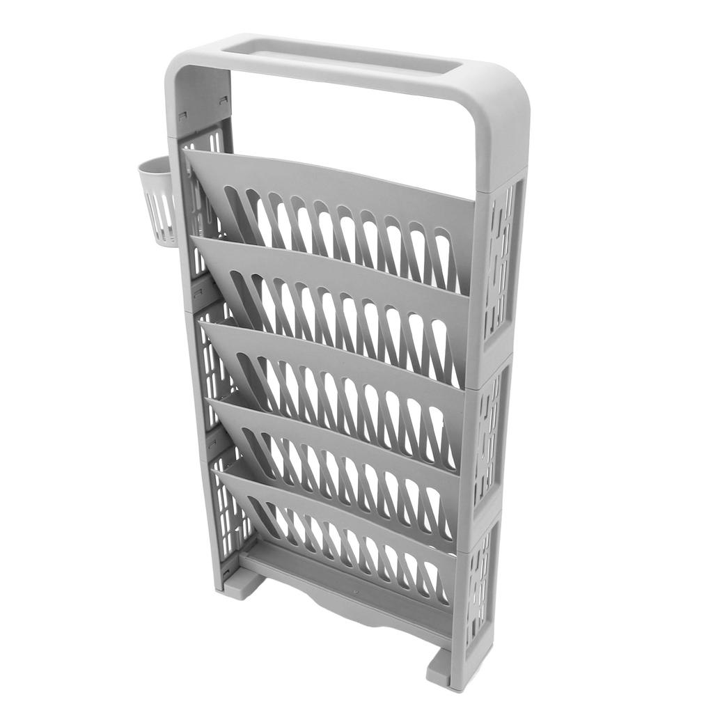 Classroom Deskside Bookshelf Large Capacity 6 Tier Multifunctional Slim Library Reading Storage