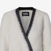 Karl Lagerfeld Elegant Party Light Luxury Striped Trim Double-Breasted Mid-Length Velvet Coat Women Coats 227L1904