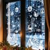 Holiday Static Window Stickers 9 Sheets Christmas Stickers, Reusable Snowflake Santa Claus Reindeer Large Collage Decor Decals for Glass Decoration,