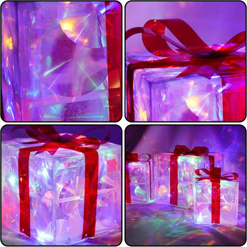 AEE4-Christmas Light Gift Box LED Light Christmas Box Decorations Christmas Tree Home Lawn Decorations
