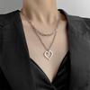 Trendy Japanese Korean Multi-layer Hip Hop Necklace with Heart Pendant