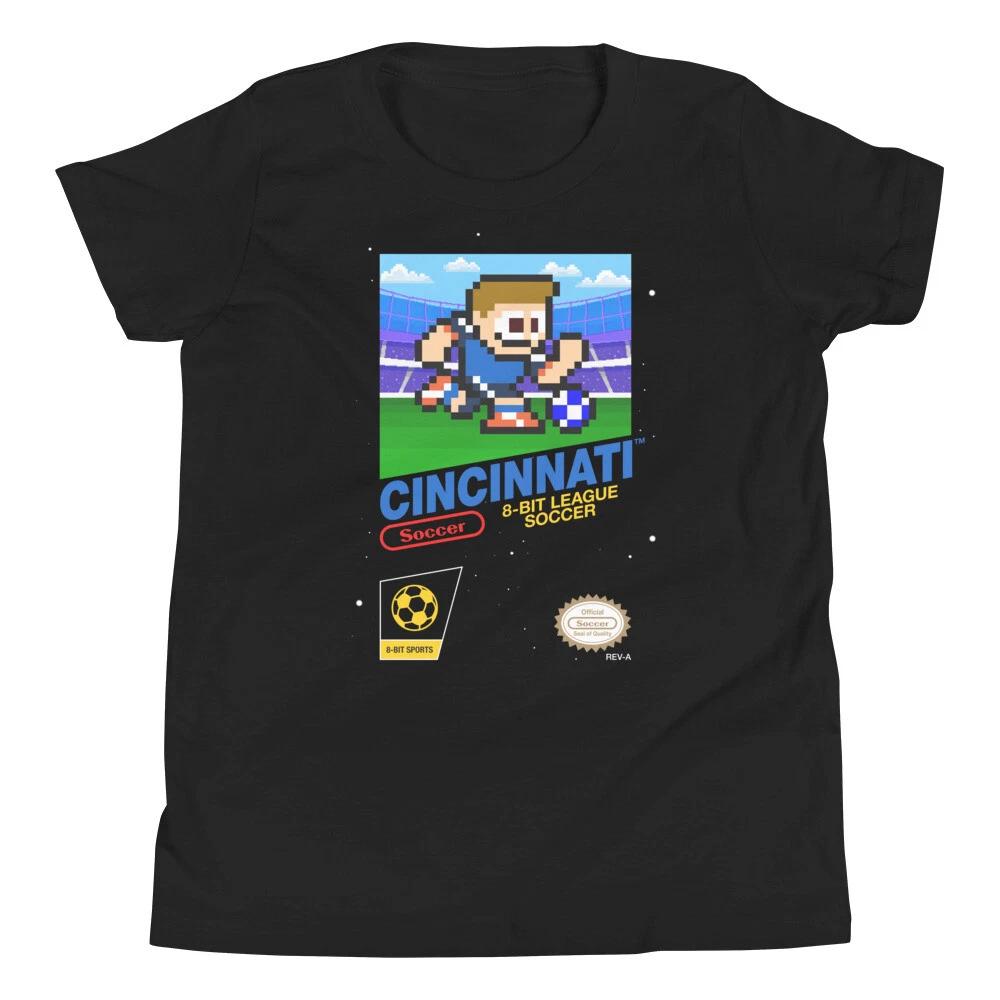 FC Cincinnati 8-bit Retro League Soccer Kit Jersey Kit Youth Kid Boys T-Shirt 2XL