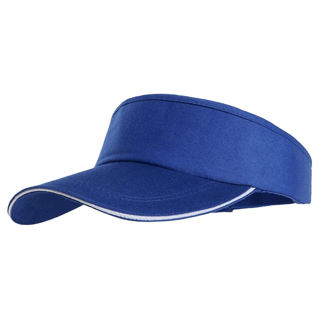 Visor Sun Visor Plain Hat Brim Line Simple Long Brim Cap CA527 [White Fang] Women's (Blue)