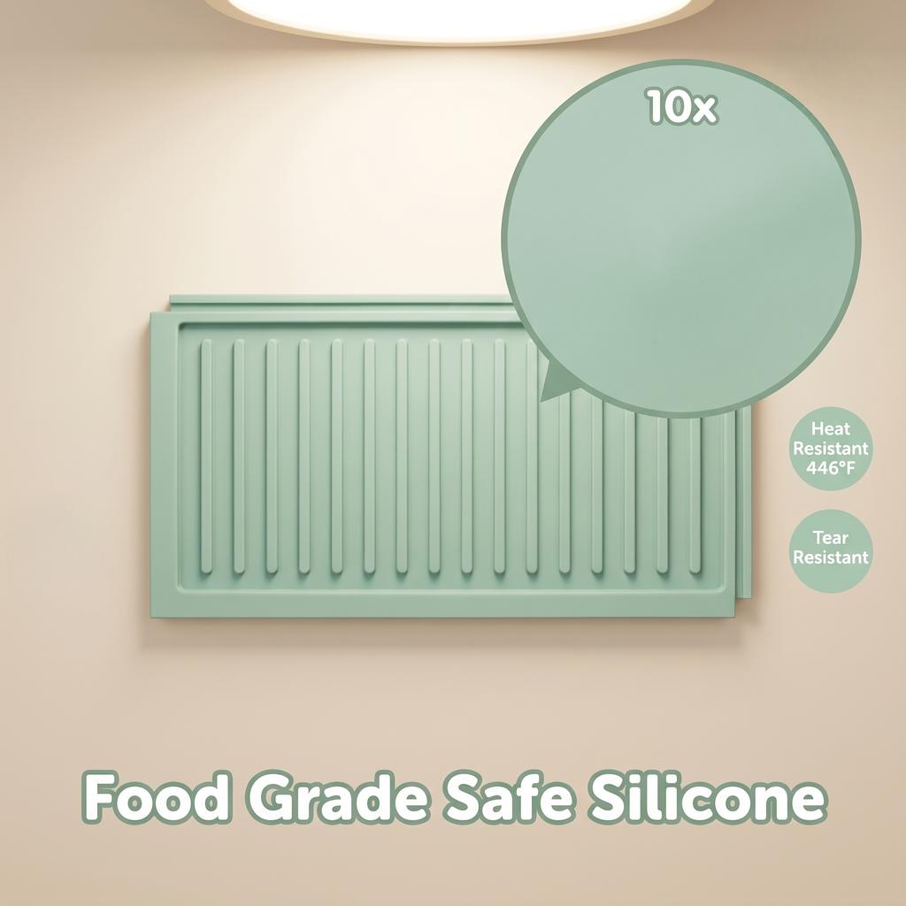 Set of 2 Heatproof Silicone Drying Pad Non-slip Counter Protector Easy Wash Kitchen Sink Draining Mat