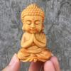 Buddha Statue Desktop Ornament,Cliff Cypress Wood Carving Cute Tathagata Small Buddha Figurine Crafts,For Home Decoration Gift