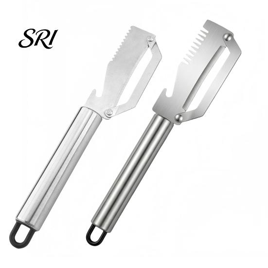 Non-slip Handle Peeler Stainless Steel Vegetable Multi-Function Fruit Potato for Pineapple Pumpkin Sugarcane Ergonomic Bottle Opener Rust-Proof