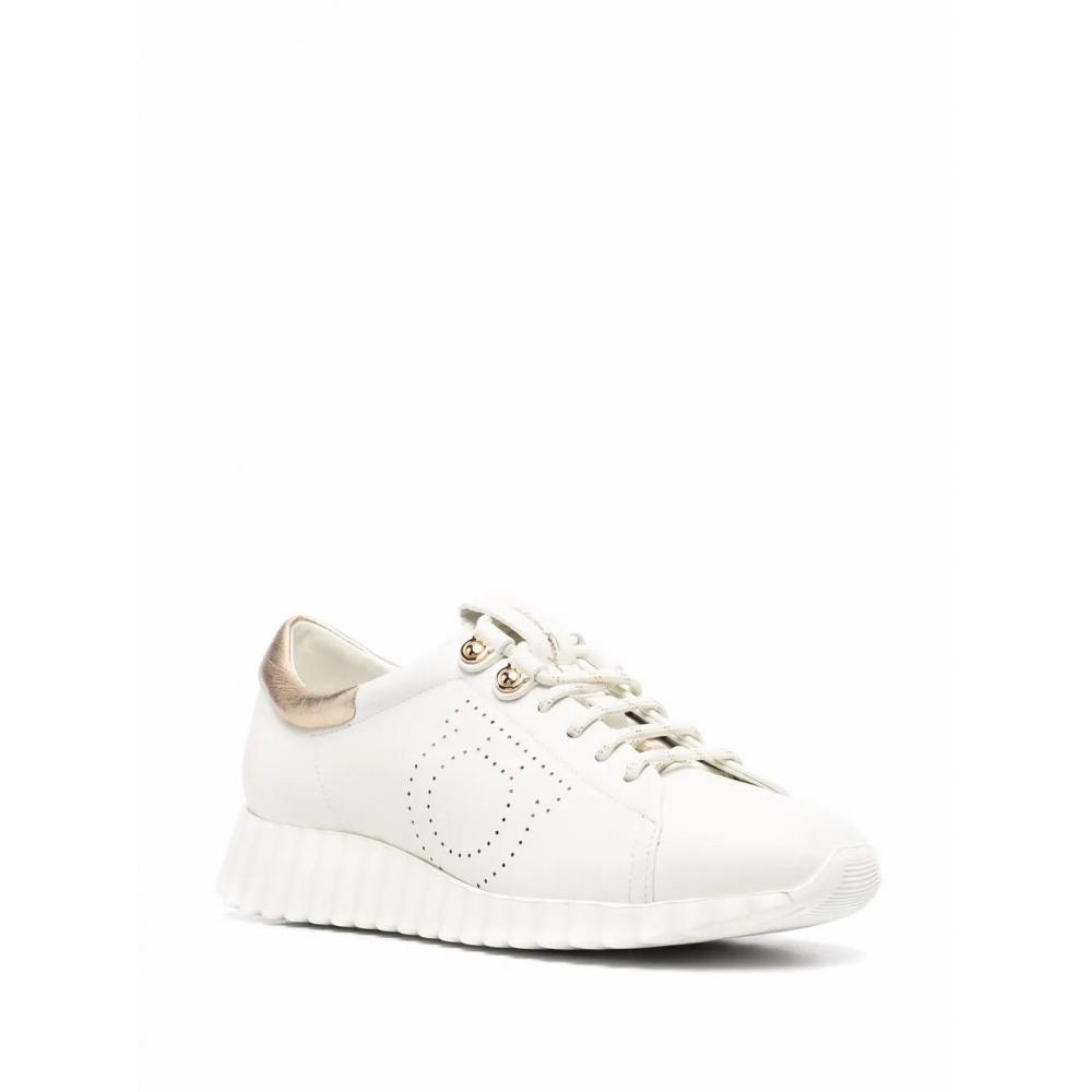 Salvatore Ferragamo Ferragamo Gancini Low Top Sneakers White