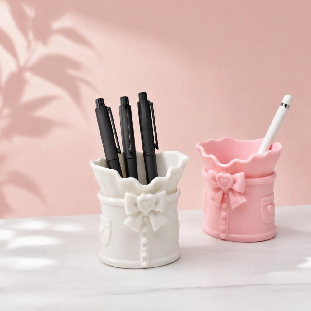 Funny 3D Printed Pen Stand Ornament Pencil Rack Bowknot Pen Holder Makeup Brush