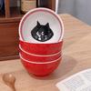 Japanese Cute Surprise Cat Tableware Underglaze Colored Rice Bowl Fruit Bowl Cartoon Ceramic Bowl Household Rice Bowl