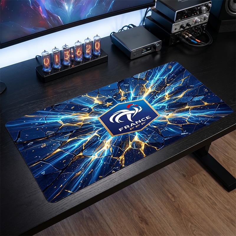 Tappetino Mouse Scudo Calcio Francia, Tappetino da Scrivania Esteso in Gomma Antiscivolo per Gaming Ufficio Laptop Regalo per Fan