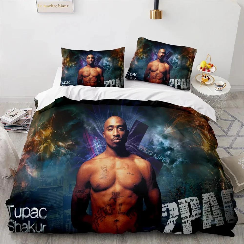 

Bedding Set Single Twin Full Queen King Size Tupac Amaru Shakur Bed Set Aldult Kid Bedroom Duvetcover Sets 3D Print 035 135x200cm