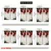 Christmas Red Green Curtains Flat Print Polyester Indoor Party Birthday Celebration Festive Decor Curtain Set Of 2 Made Washable
