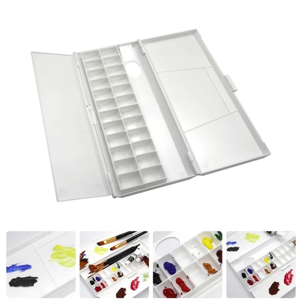 24 Grids Watercolor Pigment Box Foldable Paint Pigment Tray Watercolor Mixing Tray Oil Paint