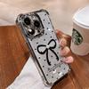 The Three-dimensional Pearl Bow Stand Is Suitable for The Apple 16 Phone Case 15pro, with Electroplated Anti-drop 13 and A High-end Feel 14/12