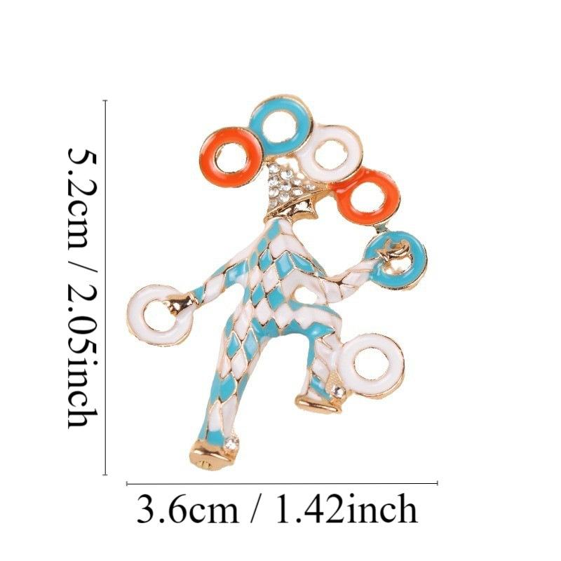 Vintage Circus Series Enamel Oil Drip Diamond Clown Silk Scarf Buckle Replica Brooch