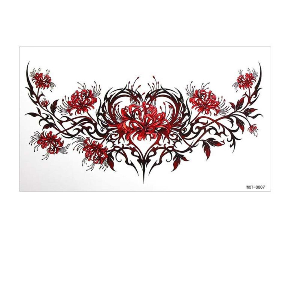 3D Texture Floral Body Art Sticker Crown Cross Wing Temporary Tattoo Instant Decals Music Festival
