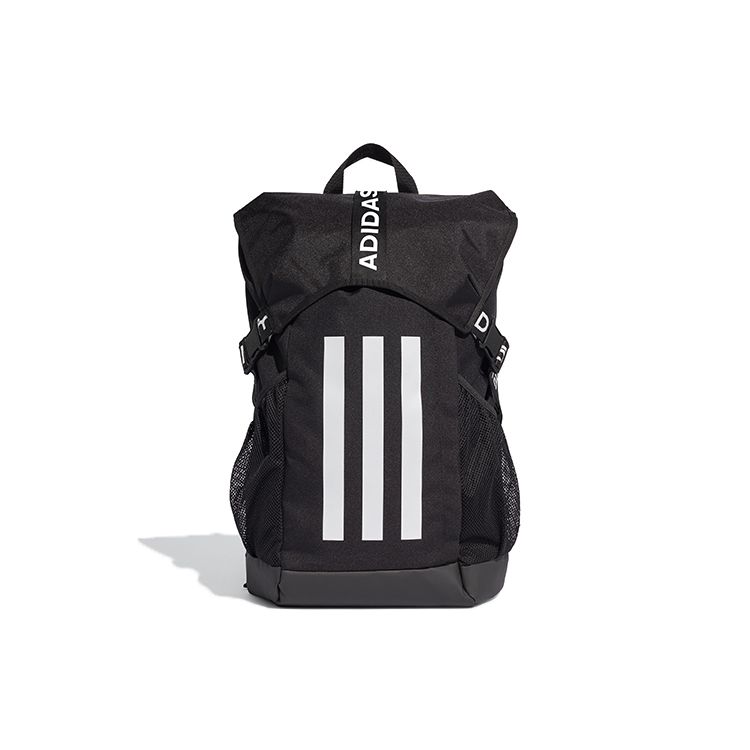 Adidas 4Athlts Striped Print Sports Polyester Backpack Unisex Backpack Black FJ4441 Black