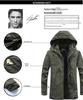 Men's Mid-Length Winter Slim Fit Washed Cotton Jacket - Thick Workwear Coat
