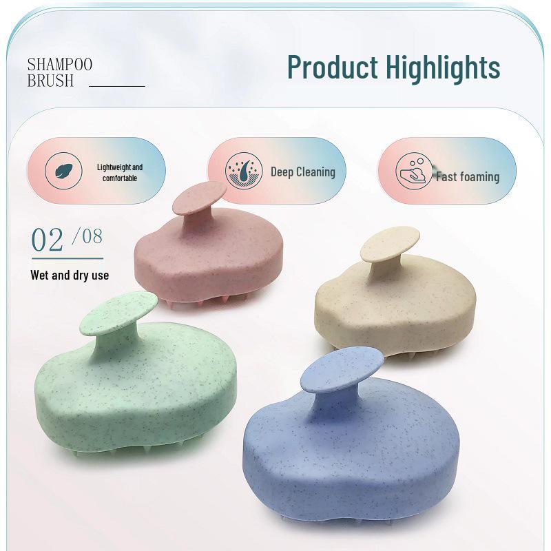 Wheat Straw Morandi Silicone Scalp Massage Brush