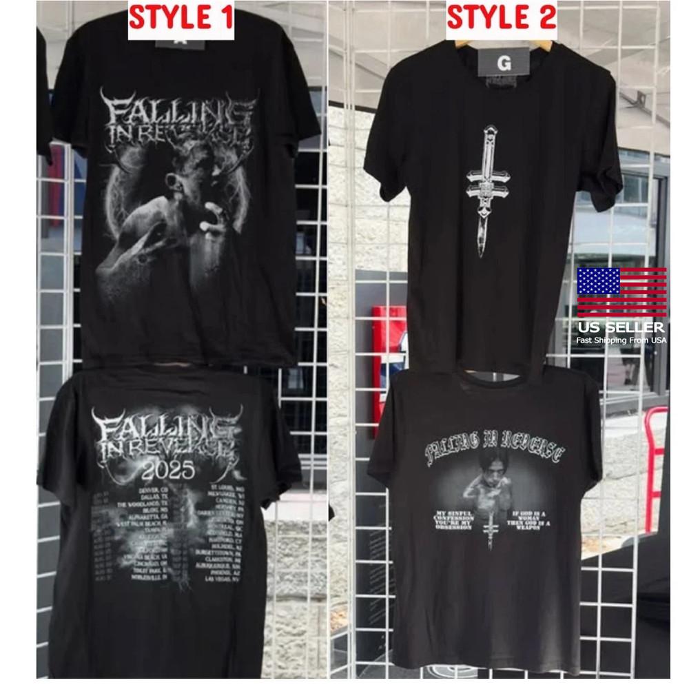 

NEW & HOT!! Falling In Reverse 2025 Tour Merch Two Sides Fastship Unisex T-Shirt S