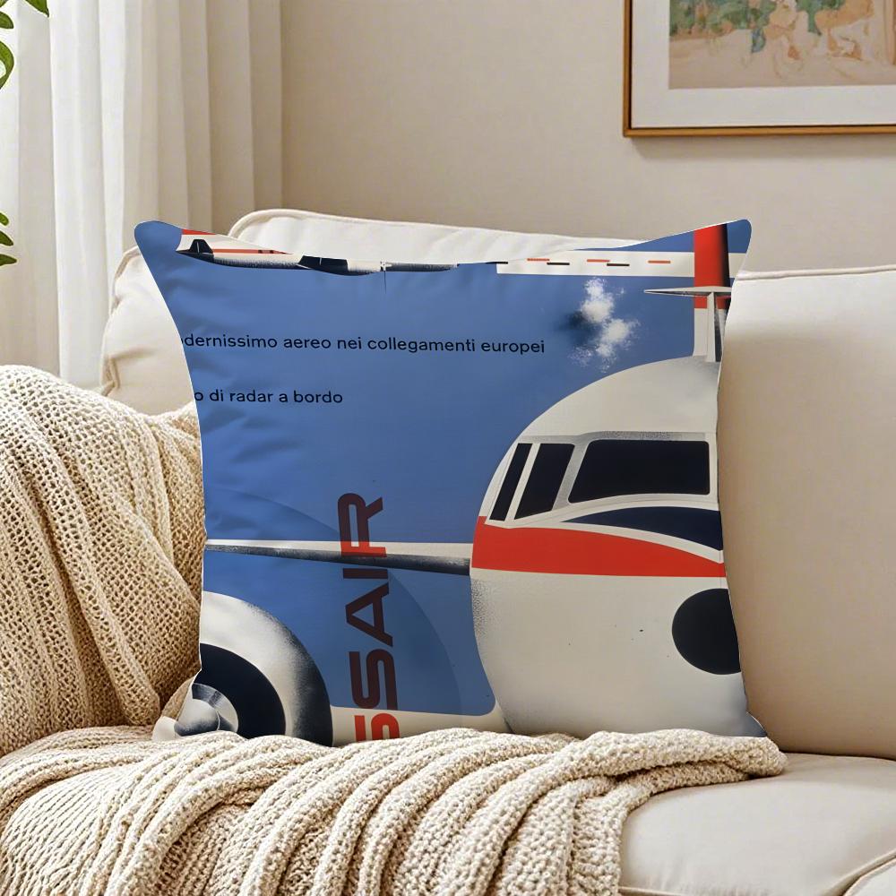 S-Swissair Pillow Aviation Brand Cushion Cushion Cover Pillowcase Anti-Dustmite Living Room Sofa Decor Cushion Room