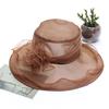 Veil Edge Sun Hat Ladies Summer Flower Organza Top Hat Beach Uv Protection Sun Hat