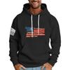 Men's Loose Flag Printed Hooded Sweatshirt Men's Casual Fashion Sports Sweatshirt
