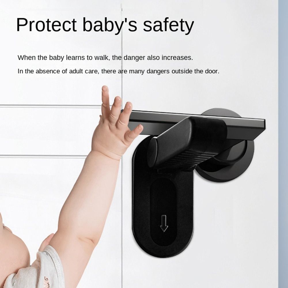 Anti-pinch Door Handle Lock Transparent Safety Protection Buckle New Child Safety Lock  Door Handle