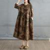 Spring Floral Print Vintage Plus Size Women Dress Long Sleeve Oversize Maxi Loose Basic Casual Long Dress