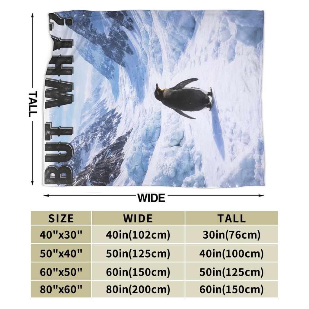 Nihilist Penguin But Why Flannel Blanket Creative Throw Blankets for Sofa Bedding Lounge 125*100cm Rug Piece,