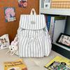 Schoolbag simple small fresh striped backpack women's 1011 new trendy fashion student schoolbag commuter mini backpack