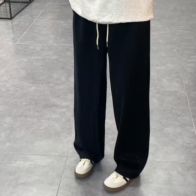 American Heavy Casual Trousers Boys Spring and Summer New Loose Straight Pants Drape Men's Sports Wide-leg Sweatpants