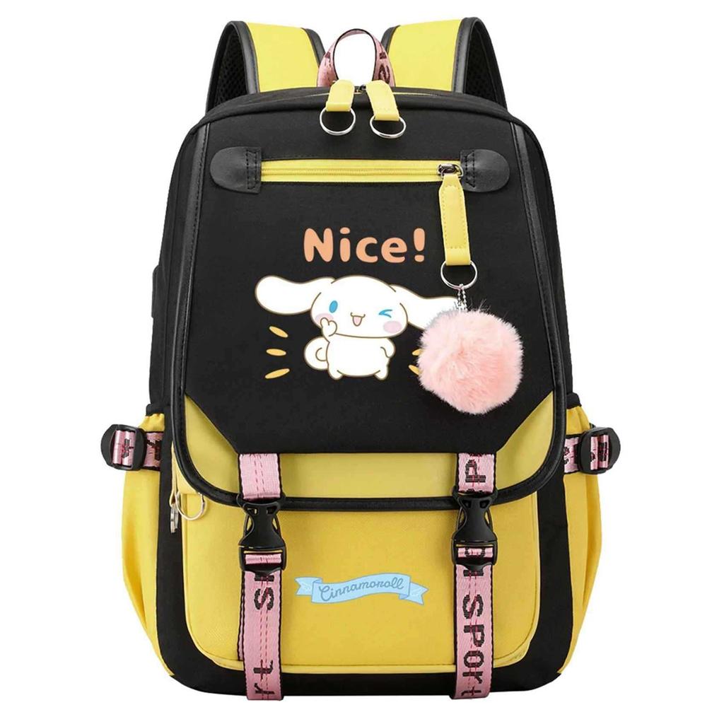 Big-Eared Puppy Cartoon Periphery Korean Version Of Junior High School Cute Large-Capacity Load Reduction Backpack