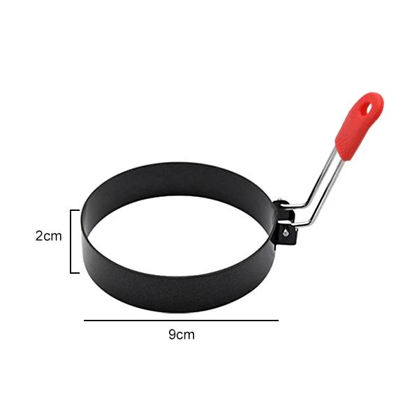 Professional Egg Rings Pancake Mold Set Set Stainless Steel Fried Egg Ring Griddle Pancake Shapers with Silicone Handle