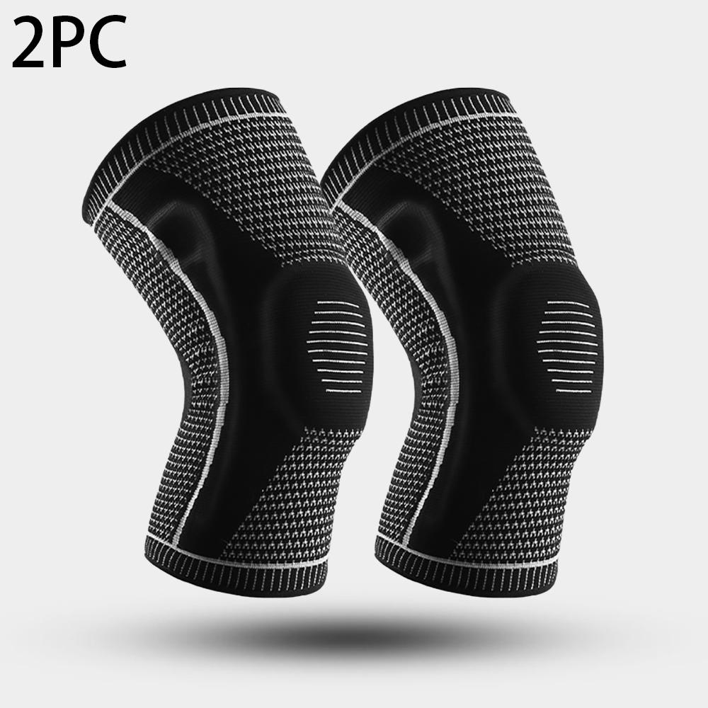 Sports Knee Brace Silicone Grip Anti Slip Support Basketball Running Compression Sleeves Lightweight Adjustable Breathable