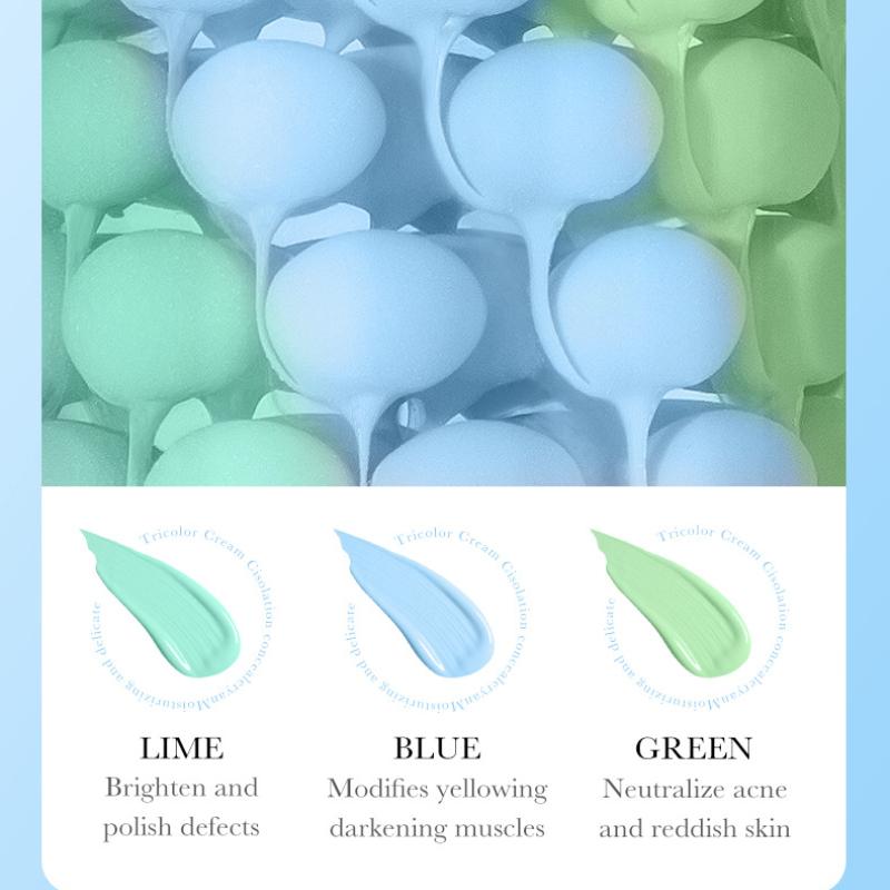 Makeup SADOER Three-color Rainbow Isolation Cream Brightening Skin Tone Sunscreen Makeup Primer