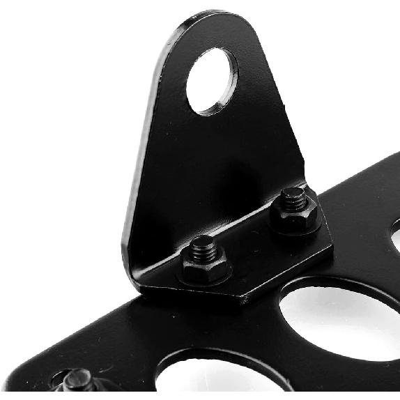 Motorcycle License Plate Bracket, Metal Motorcycle Brake Tail Light License Plate Holder Side Mount Holder Bracket (Black)
